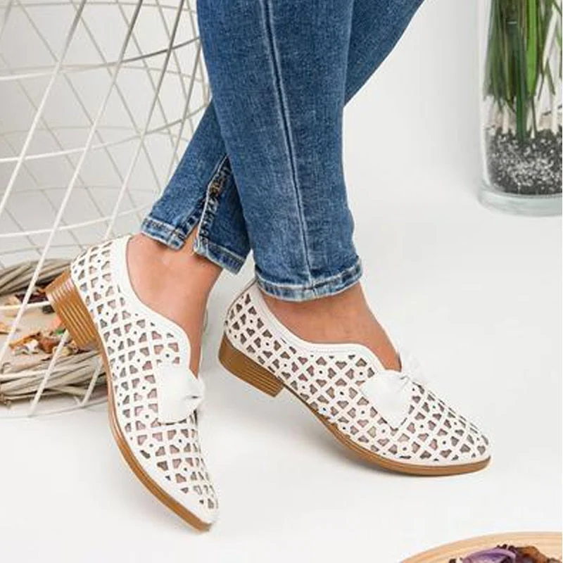 2022 New Fashion Bowtie Pointed Toe Women Flats Spring Shoes for Woman Platform Slip on Loafers Leather Drop Shipping 43