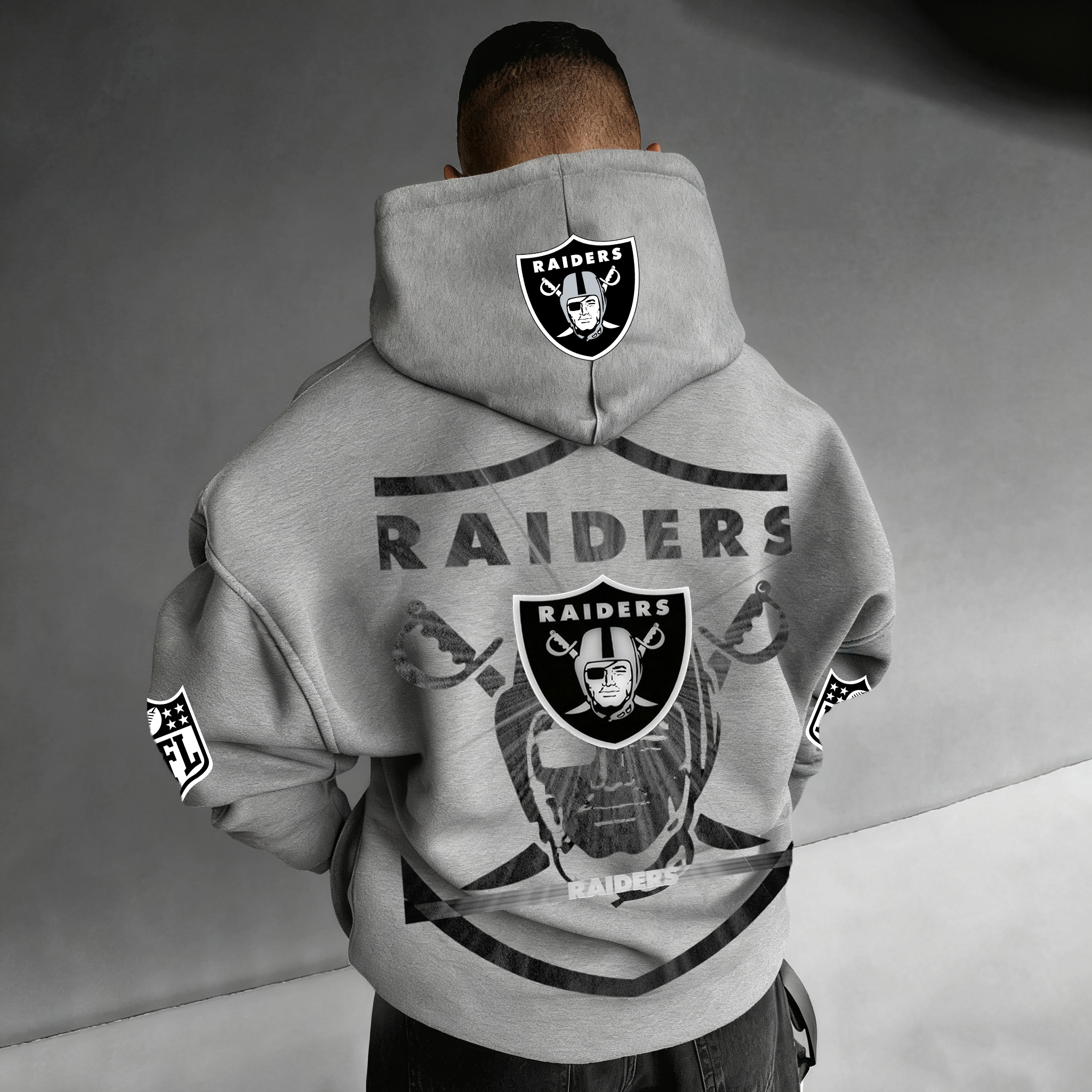 Unisex Rugby Championship Team Logo Print Oversized Casual Hoodie