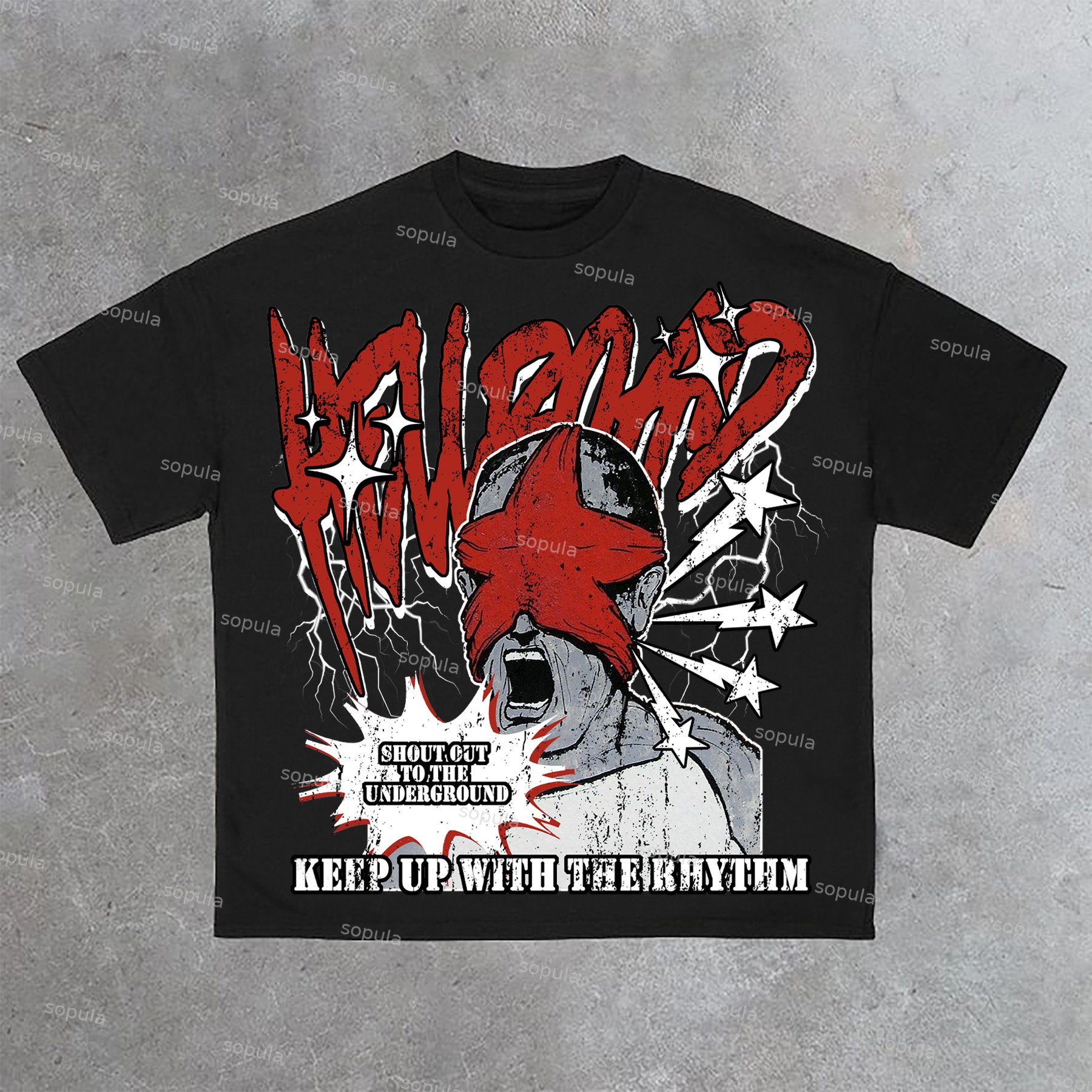 Hell Road Fun Portrait Graphic Print Cotton T-Shirt - SOPULA
