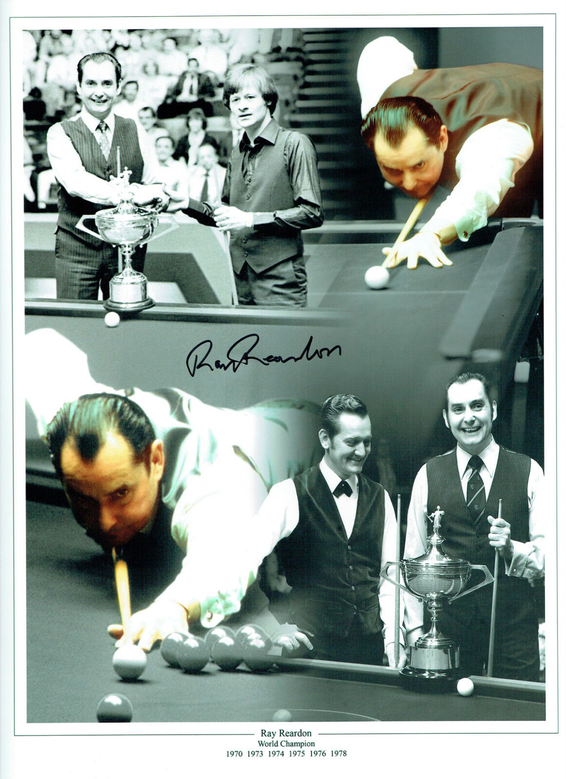 Ray REARDON Signed Autograph 12x8 SNOOKER Montage Photo Poster painting AFTAL COA