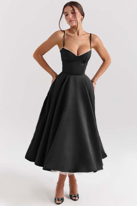 Oknass Spaghetti Strap Sweetheart Sleeveless A Line Prom Dress With Tulle