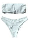 ZAFUL 2018 Women Bandeau Padded Bikini Set Sexy Low Waist Solid Color Strapless Swimsuit Swim Bathing Suit Brazilian Swimwear