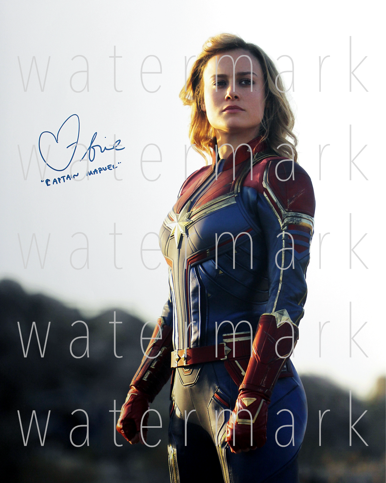 Brie Larson Captain Marvel Avengers signed 8X10 print poster Photo Poster painting autograph RP