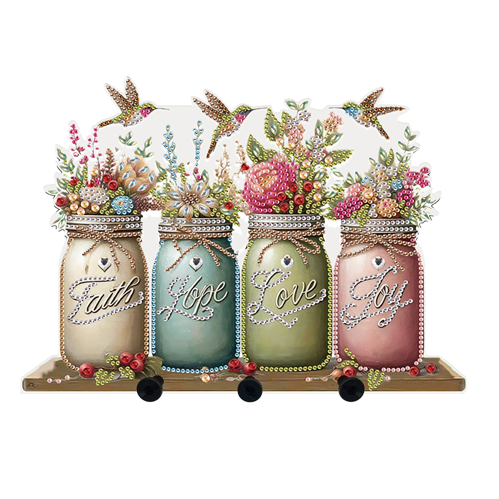 Acrylic Vase Bouquet Diamond Art Hanging Hooks A Row of 3 Hooks DIY Crafts Decor
