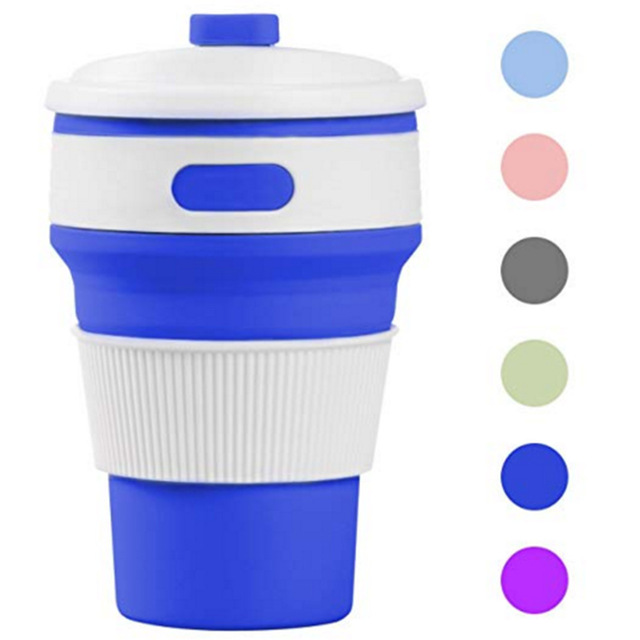 Multi-function folding silica cup