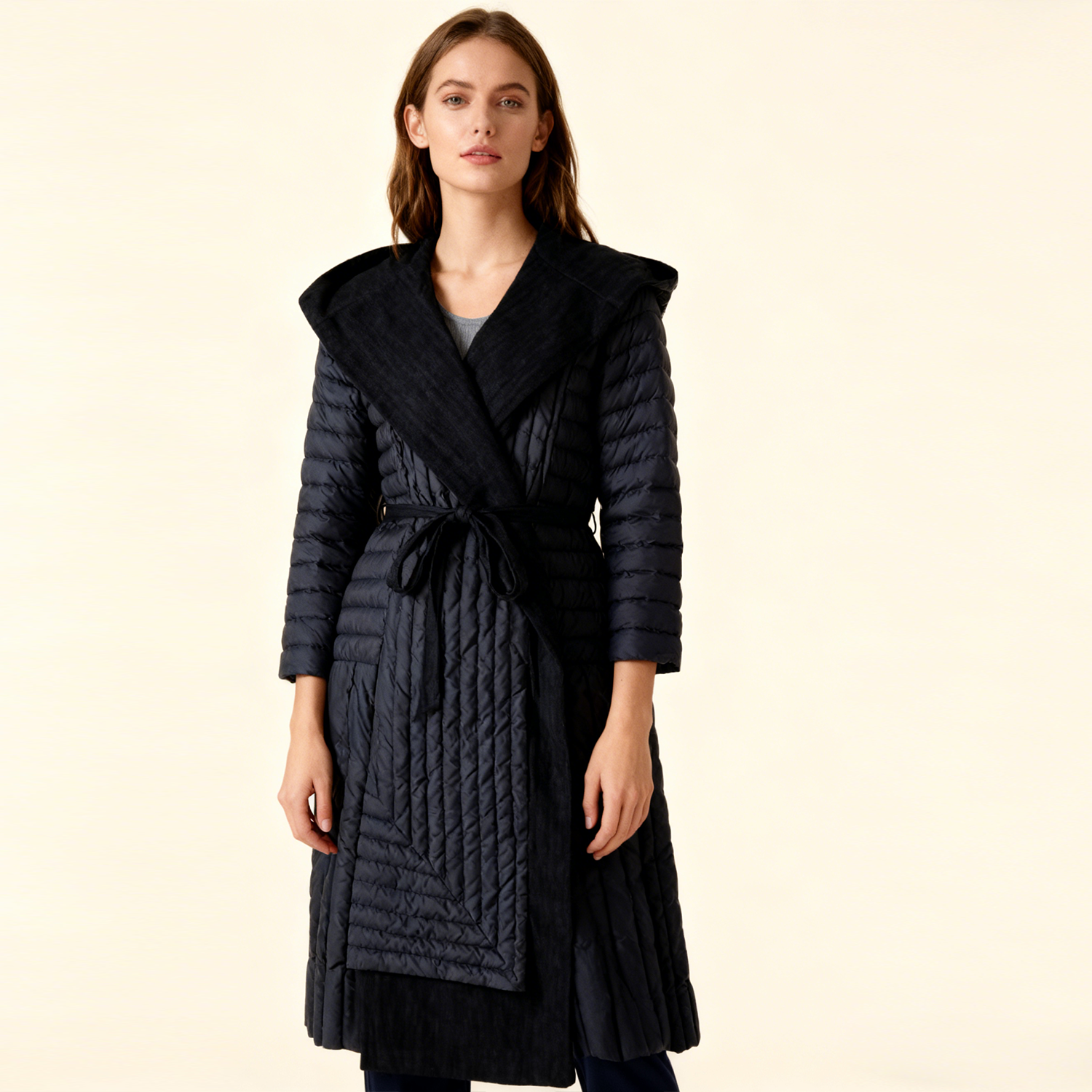 Women's Long Down Puffer Jacket REAL SILK LIFE