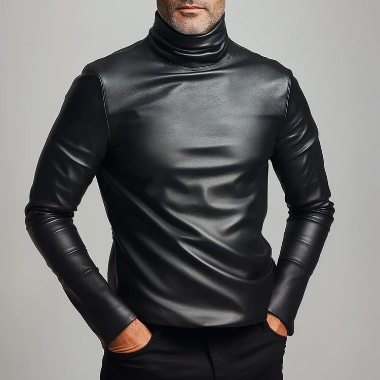 Men's Leather Warm Sweatshirt-inspireuse