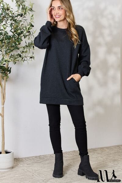 MidiSono - Zenana Oversized Longline Top with Pockets