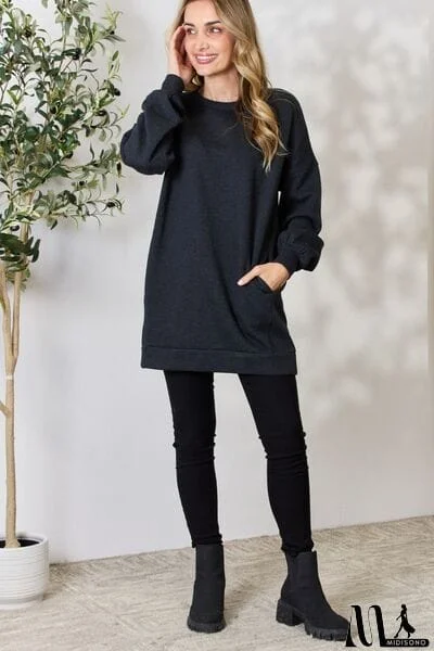MidiSono - Zenana Oversized Longline Top with Pockets