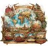 World Map-11CT Stamped Cross Stitch 60*60cm/23.62*23.62in(Big Size)