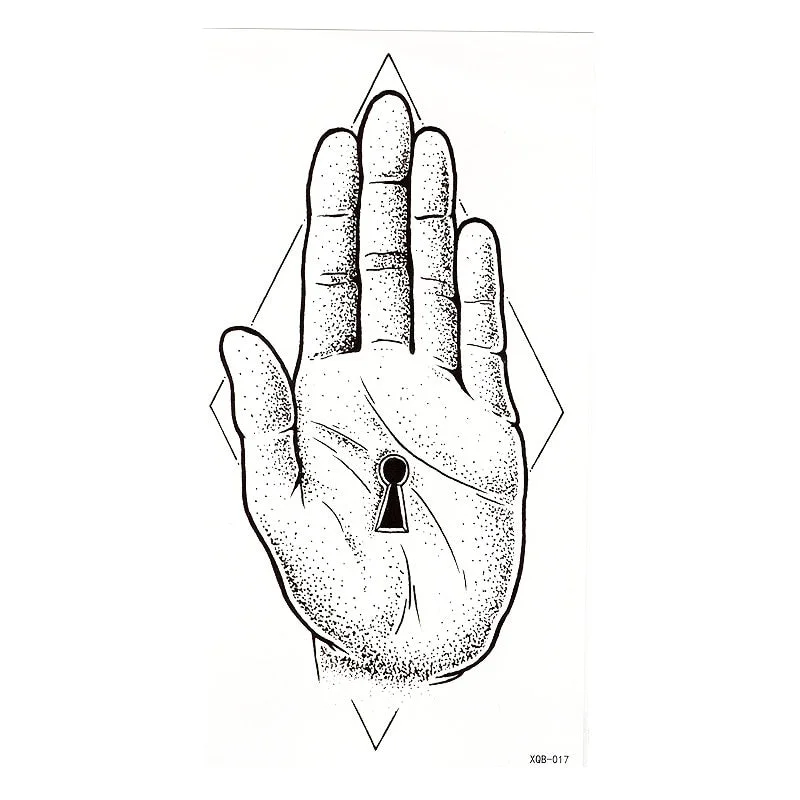 1 Pieces Compass Arrows Hot Black White Large Flower Henna Temporary Tattoo Black Mehndi Style Waterproof Tattoo Sticker