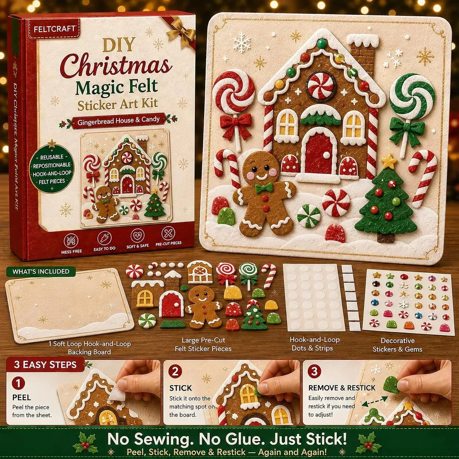 Christmas felt art kit contents