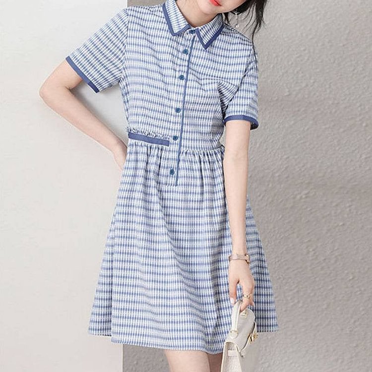 Striped Printed Buckle Ruched Shirt Dress QueenFunky