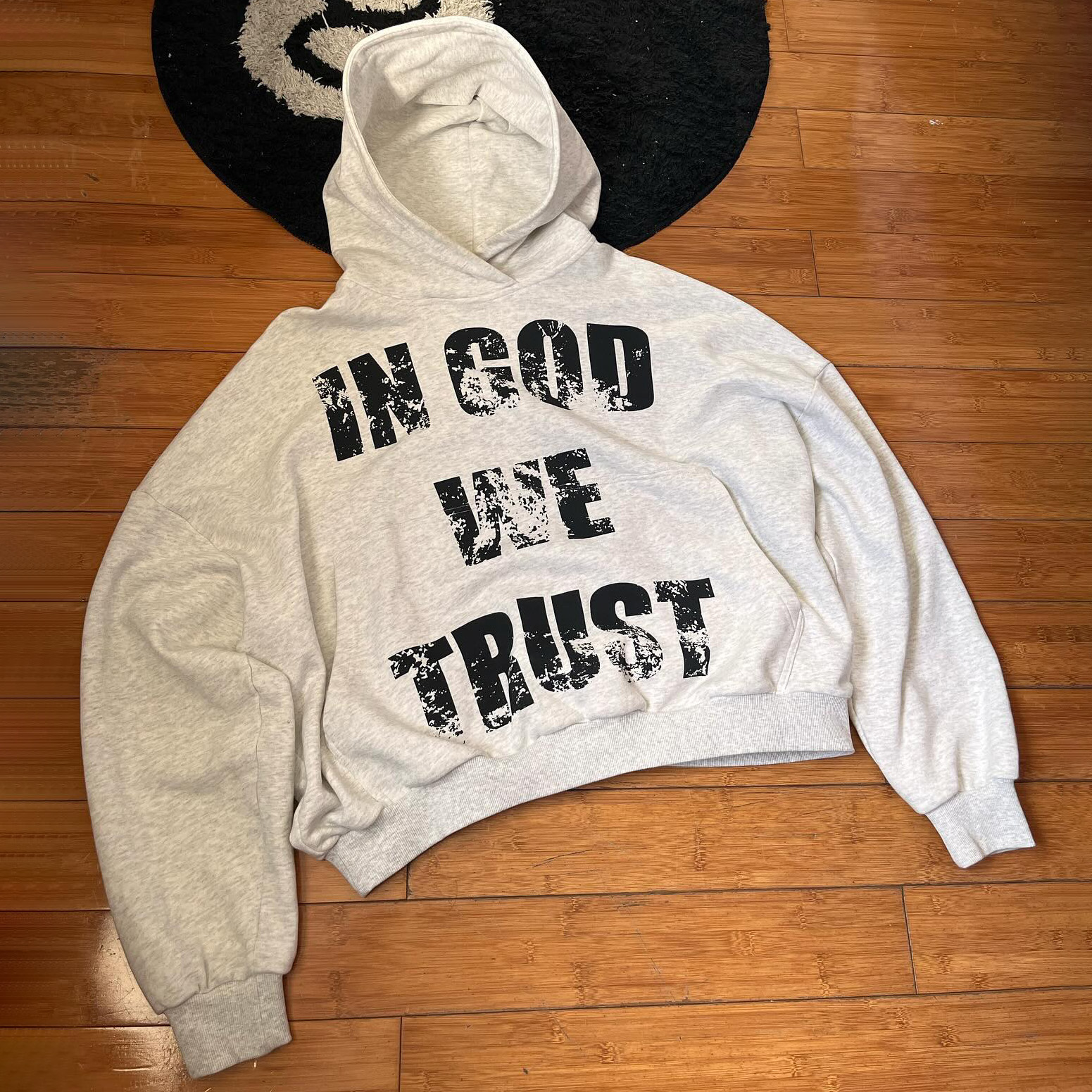 In God We Trust Print Long Sleeve Hoodies