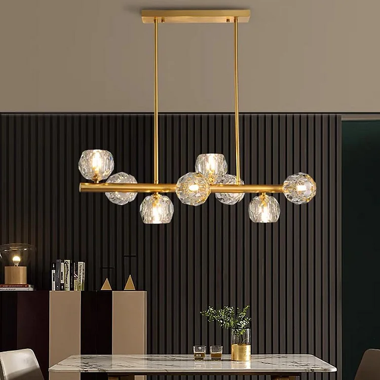 Metal Crystal Flush Mount Ceiling Light Globe Cluster LED Light - Appledas