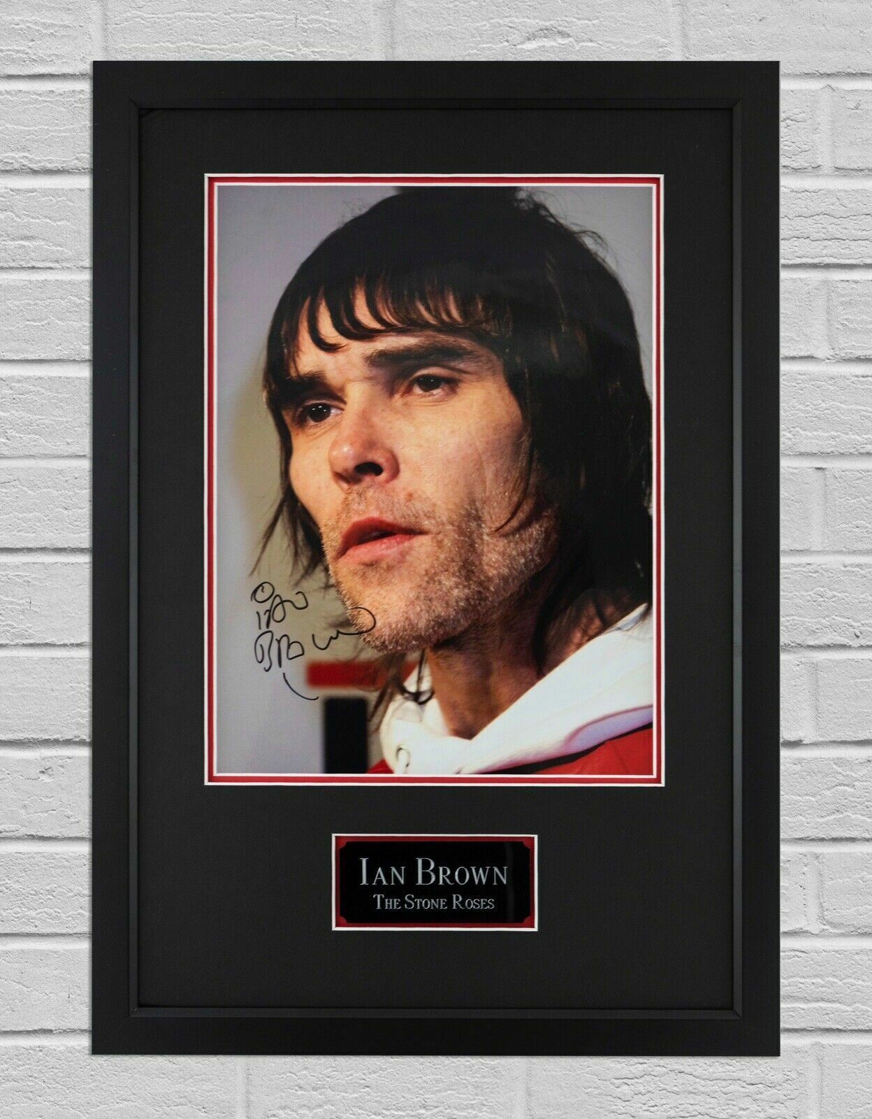 Ian Brown Signed & Framed 16X12 Photo Poster painting The Stone Roses (A)