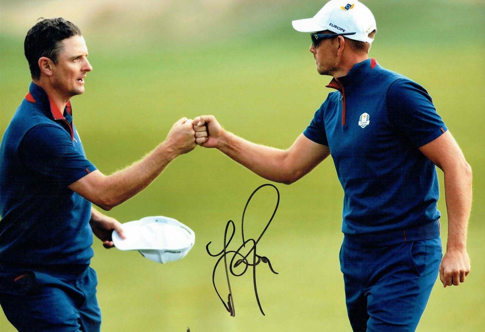 Justin ROSE SIGNED 12x8 Photo Poster painting 1 AFTAL Autograph COA Golf Ryder Cup Winner 2018