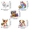5Pcs DIY Dog Double Sided Special Shaped Diamond Painting Keychains