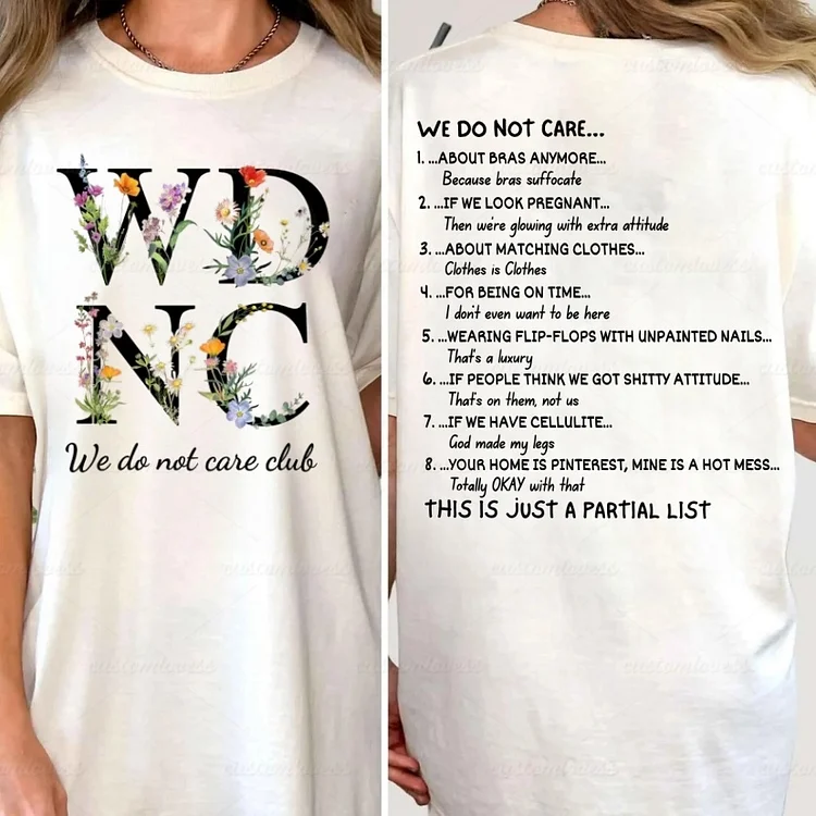 WDNC We Do Not Care Women T-shirt