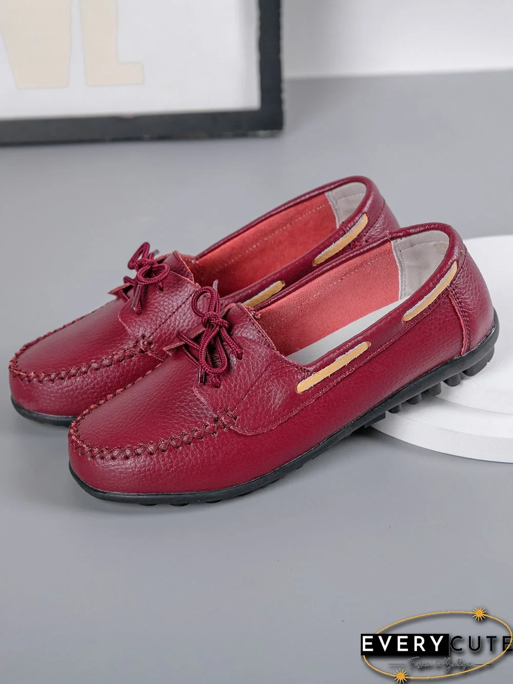 Retro Casual Simple Lace-up Flat Shoes