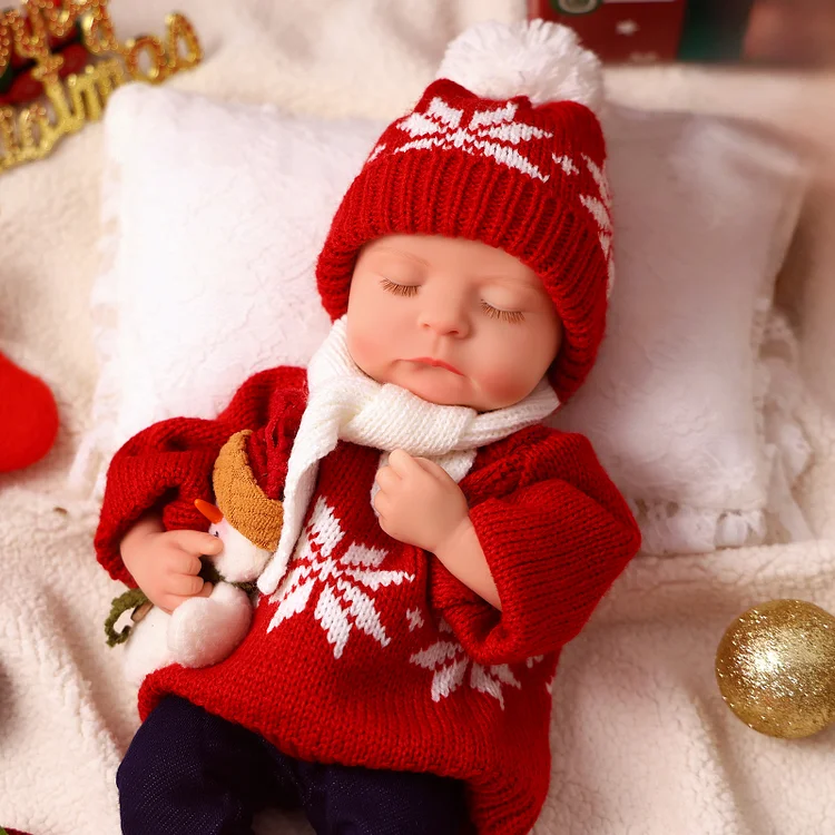 Babeside Christmas Noah 12"/16" Realistic Silicone Sleeping Baby Little Infant Warming the Winter