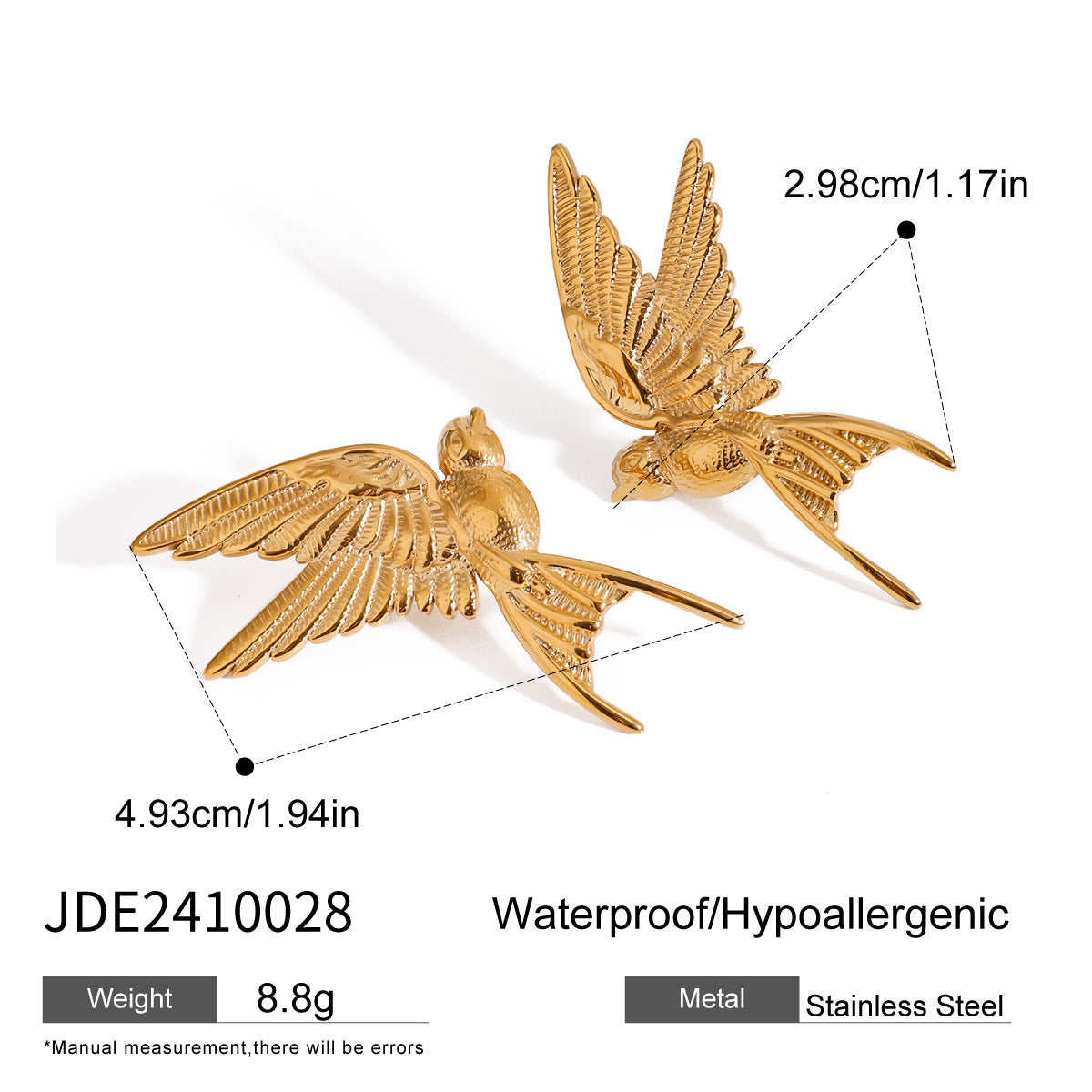 Jie Ding Stainless Steel Pearl Earrings Star Earrings Titanium Steel Earrings Earrings