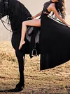 Lacy Empire Split-Side Maxi Dress