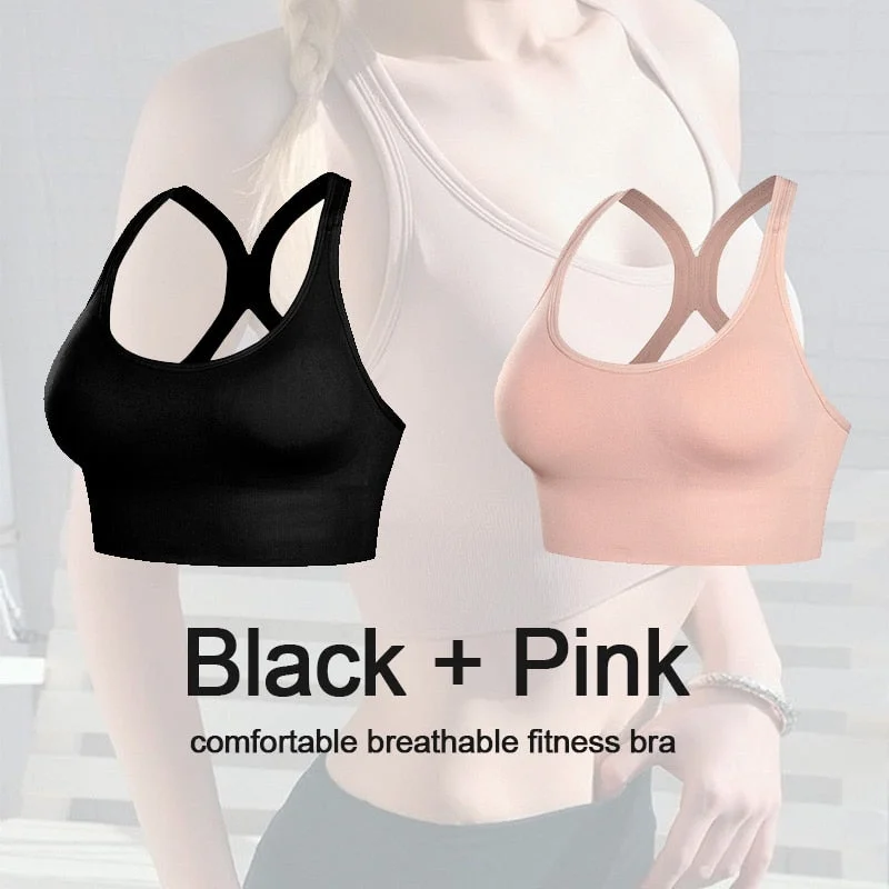 1/2PCS Women Bra Sexy Push Up Bras Fitness Seamless Bralette Female Brassiere Tank Tops Gather Shockproof Pad Underwear Lingerie