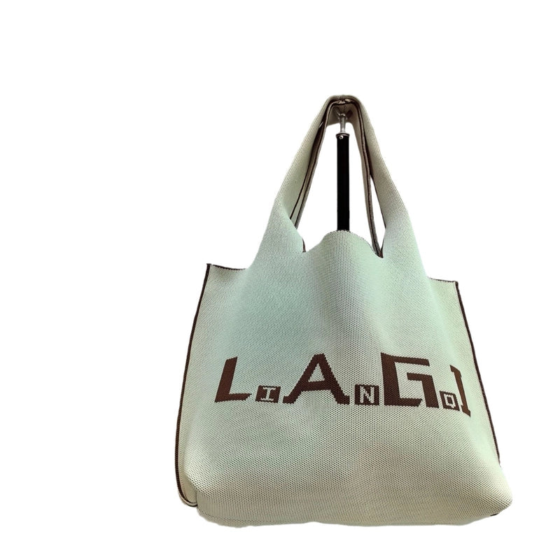 Women’s Large Polyester Letter Color Block Streetwear Square Open Shoulder Bag