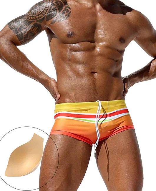Vacation Casual Contrast Drawstring Boxer Swim Trunks 