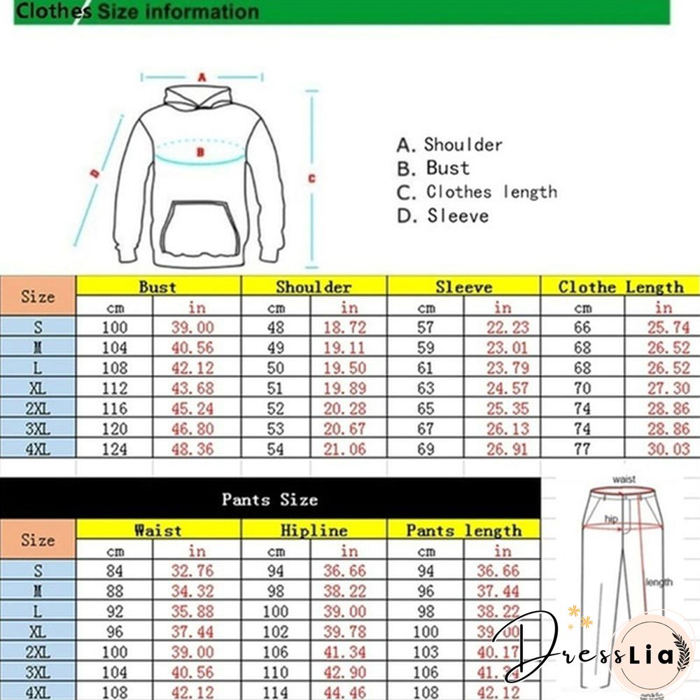 Womens Men Hoodie Set Ladies Trackeduits Fashion Pullover Top Long Jogging Trousers Pcs