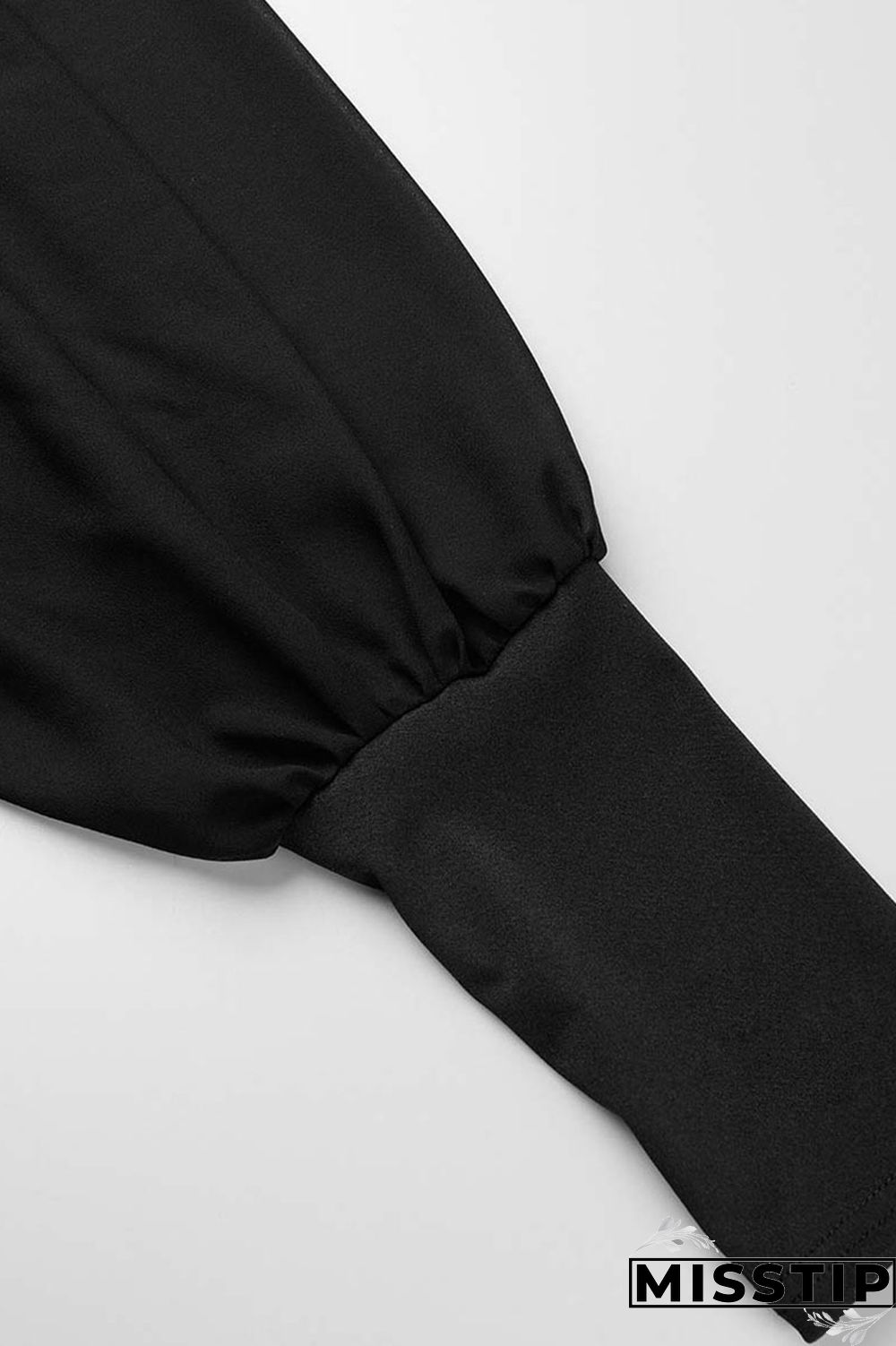 Black Casual Solid Patchwork O Neck Princess Dresses