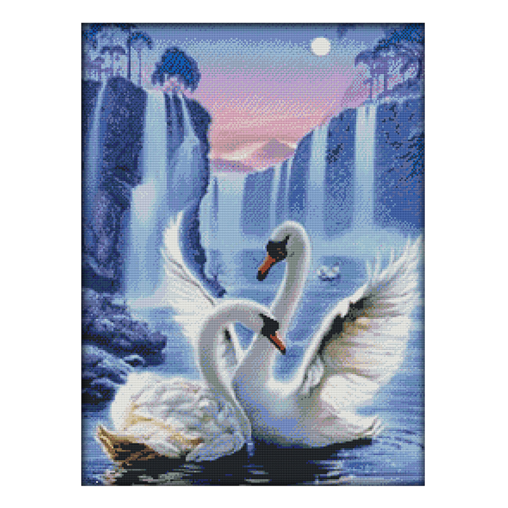 

Swan Love - 14CT Stamped Cross Stitch - 44*57CM, 501 Original