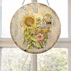 2D DIY Acrylic Sunflower Diamond Painting Wall Clock Pendant w/ Clock Function