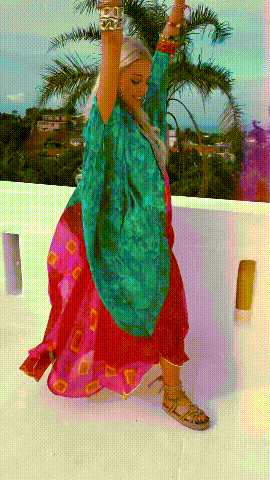 Bohemian Vacation Printed kaftan Dress  5021