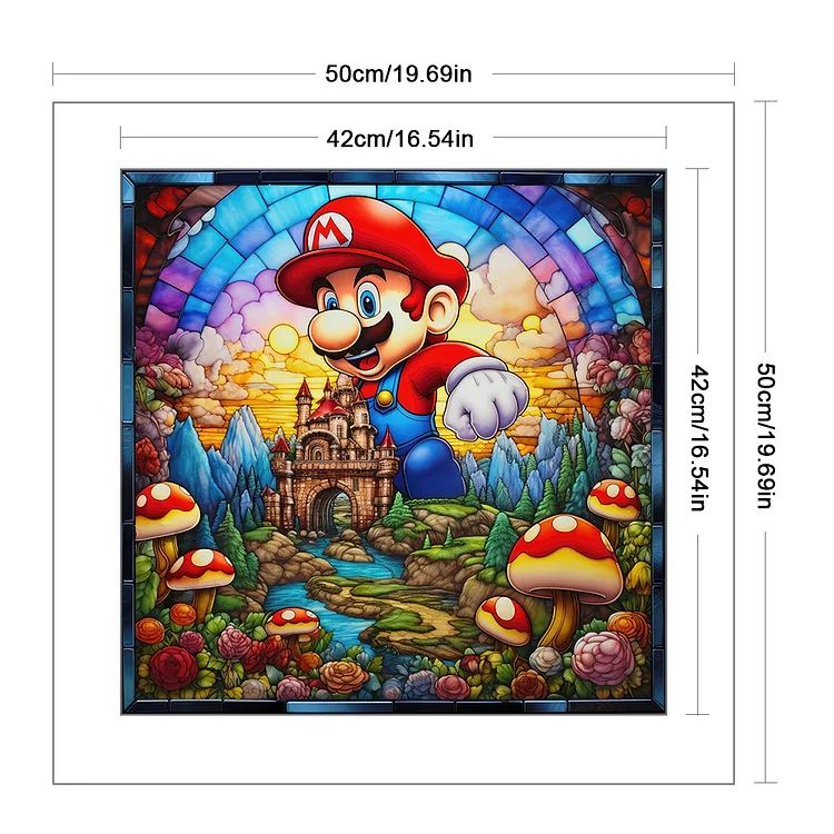 Mario Full 11CT Ore-stamped 50*50cm cross stitch – Jules' Diamond Art