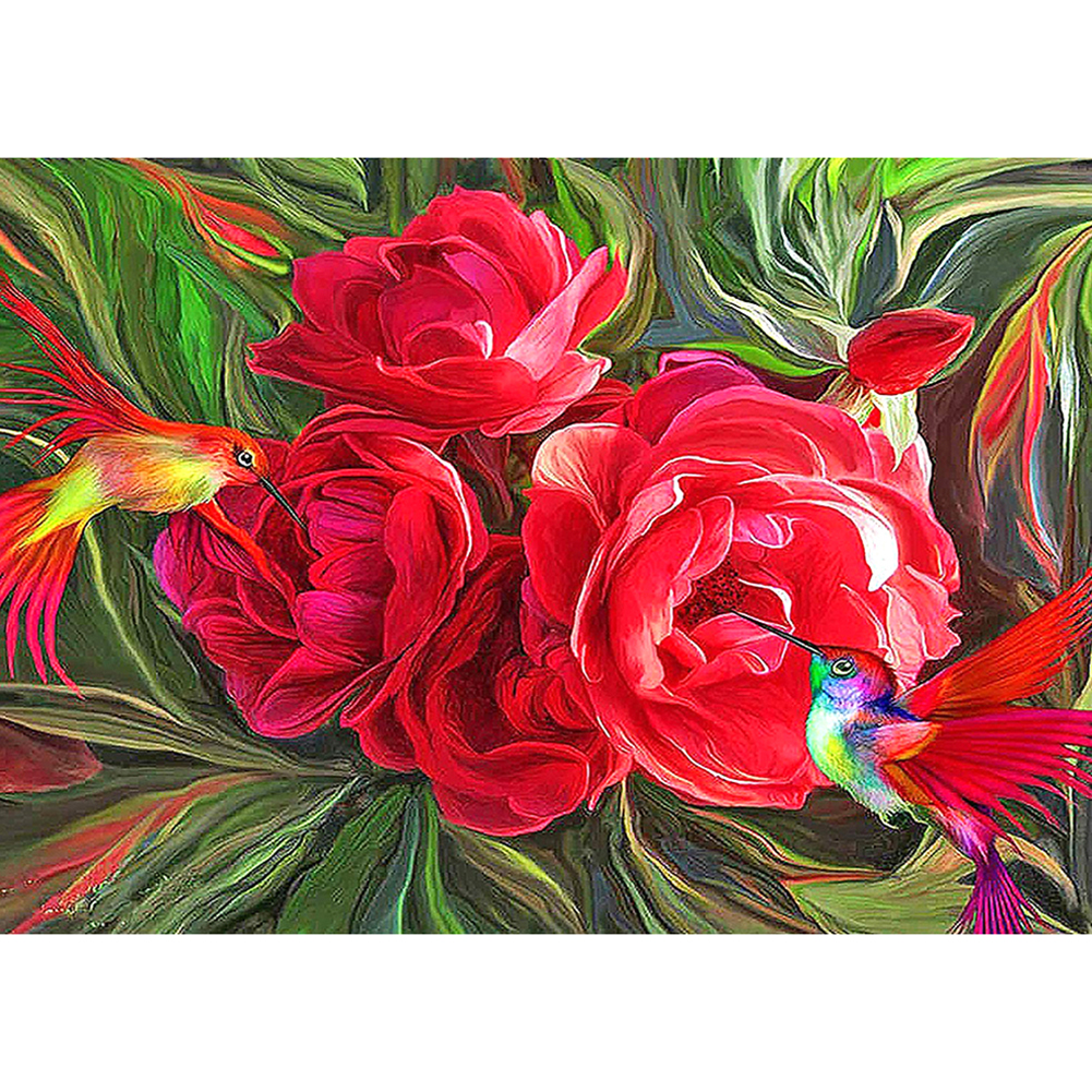

40*30CM-Round Drill Diamond Painting-Flower Bird, 501 Original
