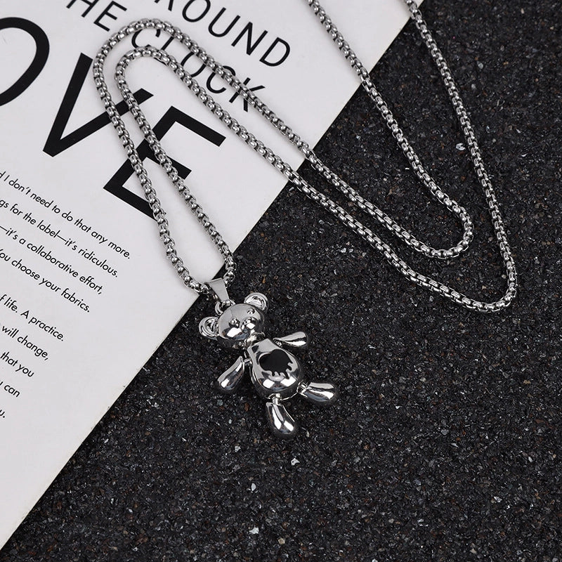 Hip-Hop Vintage Style Animal Letter Alloy Titanium Steel Plating Men’s Pendant Necklace Men Pendant Necklaces