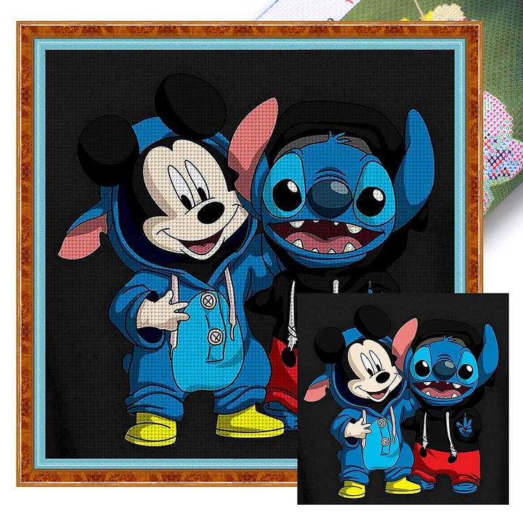 『JingLei』Mickey nd Stitch  -11CT Stamped Cross Stitch(40*40cm)