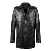 Classic Winter Alligator Leather Car Coat Mink Fur Lined Coat