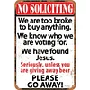 No Soliciting - Metal Tin Signs(8*12Inch/12*16Inch)