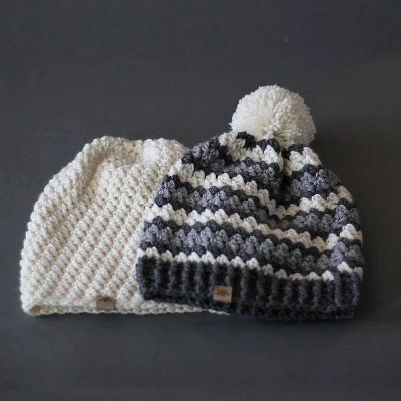 CROCHET PATTERN - Rainer Crochet Slouchy Hat Pattern - Striped Crochet Slouchy Hat Pattern - Easy Crochet Pattern - Striped Crochet Hat