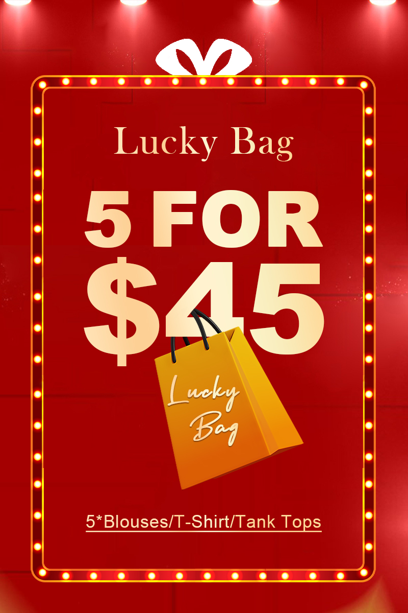 Lucky Bag-5 Random T-Shirts Or Blouses Or Tank Tops 0 o i f 2 15 0 1IN 