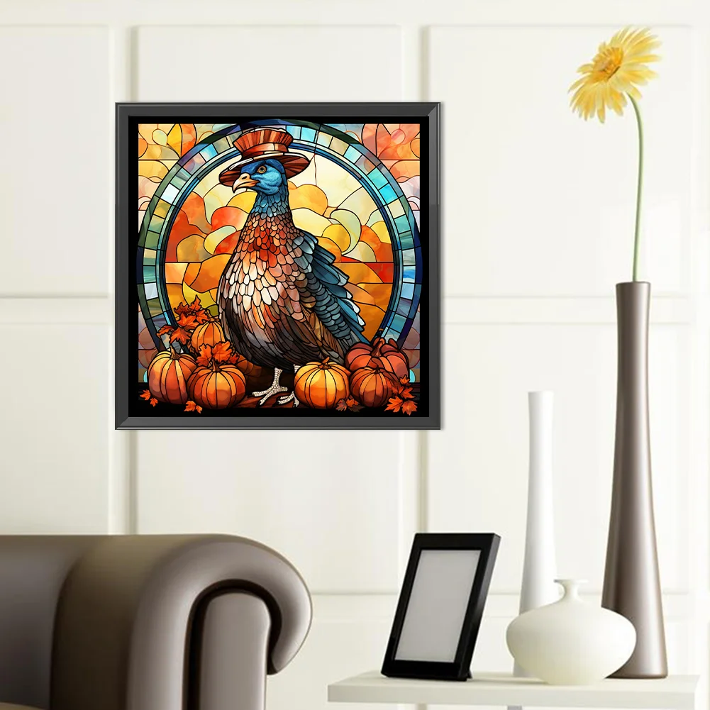 Diamond Painting - Full Round Drill - Pumpkin Turkey(Canvas|40*40cm)