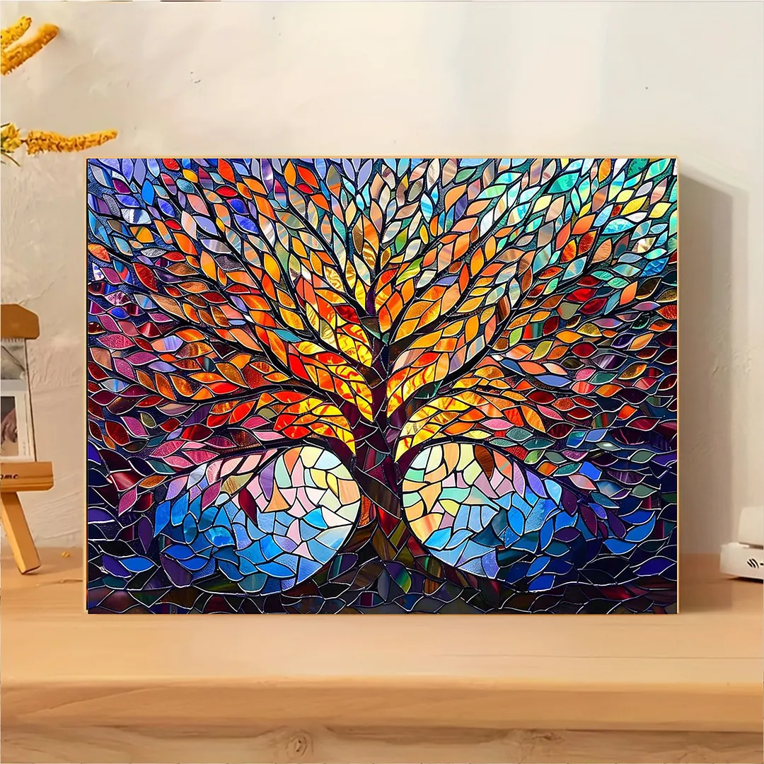 DIY Tree of Life Paint by Numbers Kits Drawing Paintwork on Canvas 15.75x19.69inch Without Frame Canvas Oil Painting Number Painting for Beginners Adults Gift Home Wall Decor