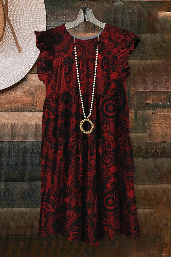 Vintage Western Perlis Print Dress