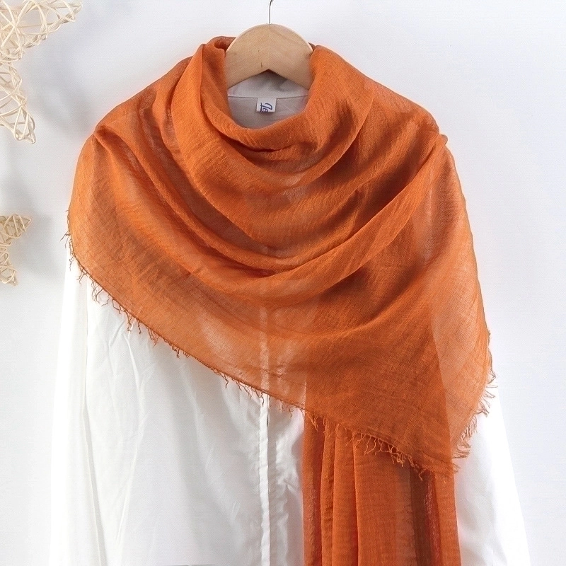Women’s Elegant Basic Solid Color Cotton And Linen Scarf