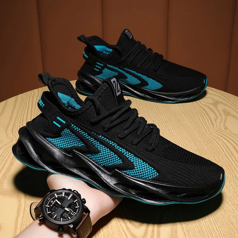 Men's Casual Sneakers High Quality Blade Running Shoes Men New Breathable Mesh No-Slip Shock Absorption Trend Sports Gym Shoes