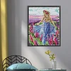 Lavender Girl - 16CT Stamped Cross Stitch 25*30cm/9.84*11.81in