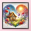 Heart-Shaped Flowers-11CT Stamped Cross Stitch 40*40cm/15.75*15.75in tapestrymarket